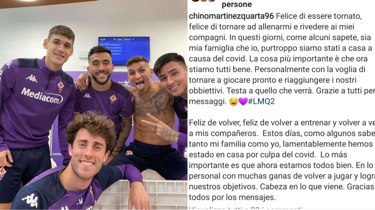 Quarta: "Ho avuto il Covid, adesso sto bene e sono tornato, pronto per giocare, sono felice" - 