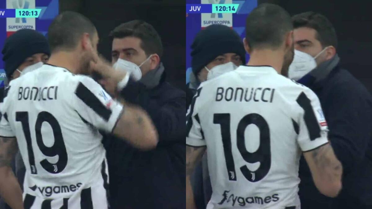 Nessuna squalifica per lo schiaffo di Bonucci al dirigente dell'inter. Solo una misera multa - 