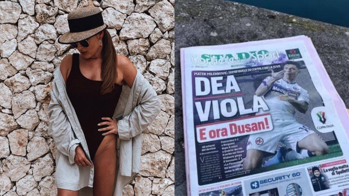 Lady Piatek si gode la doppietta contro l'Atalanta e festeggia postando la prima pagina che lo celebra - 