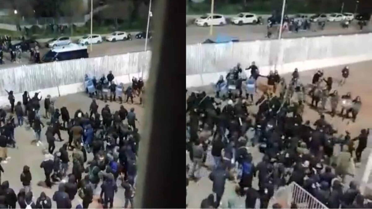 Scontri a Cagliari, i tifosi del Napoli attaccano e caricano contro la Polizia allo stadio dopo la gara - 