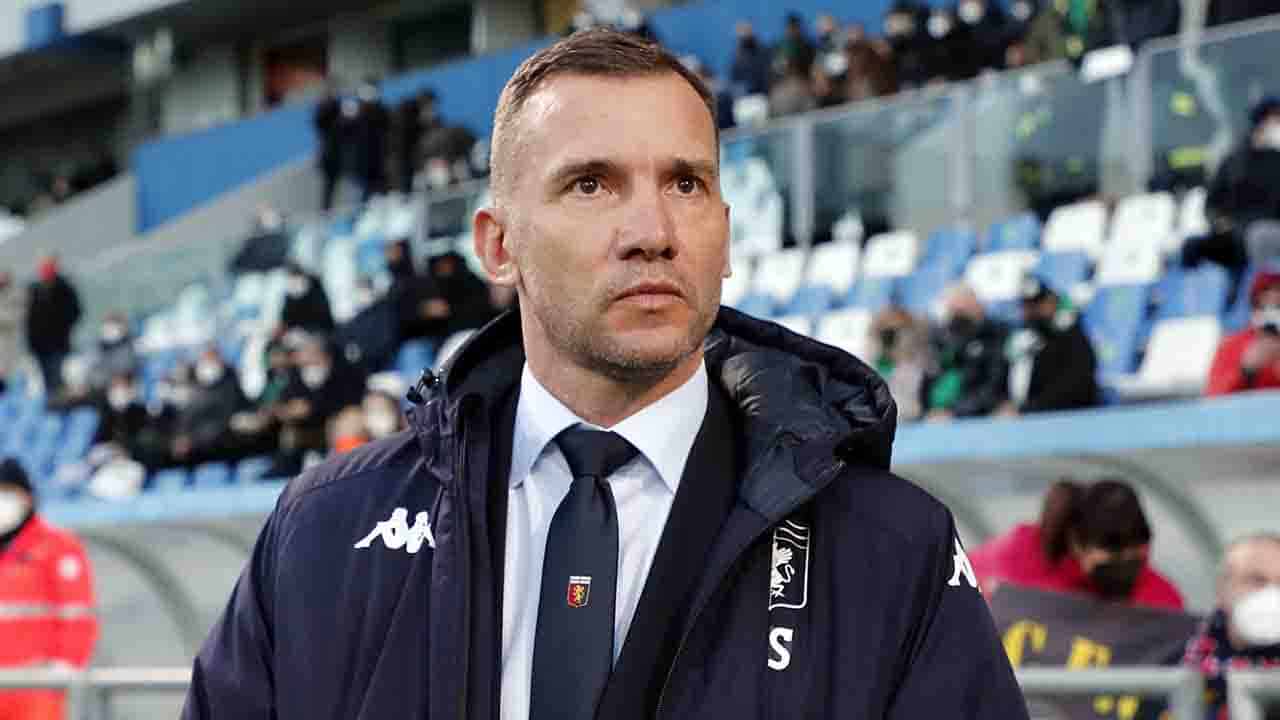 Genoa's coach Andrij Shevchenko during the Italian Serie A soccer match US Sassuolo vs Genoa CFC at Mapei Stadium in Reggio Emilia, Italy, 06 January 2022. ANSA / SERENA CAMPANINI