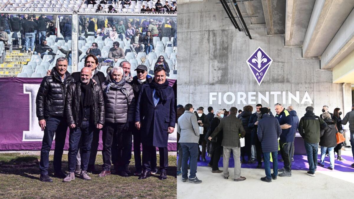 Glorie viola in visita al Viola Park: Barone gli ha regalato bulloni e maglia personalizzata - 