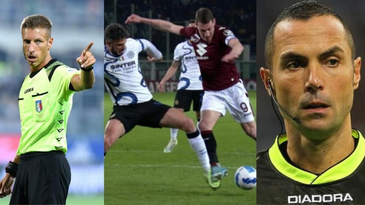 Errore vergognoso a favore dell'Inter contro il Torino, AIA ferma per un mese arbitri Guida e Massa - 