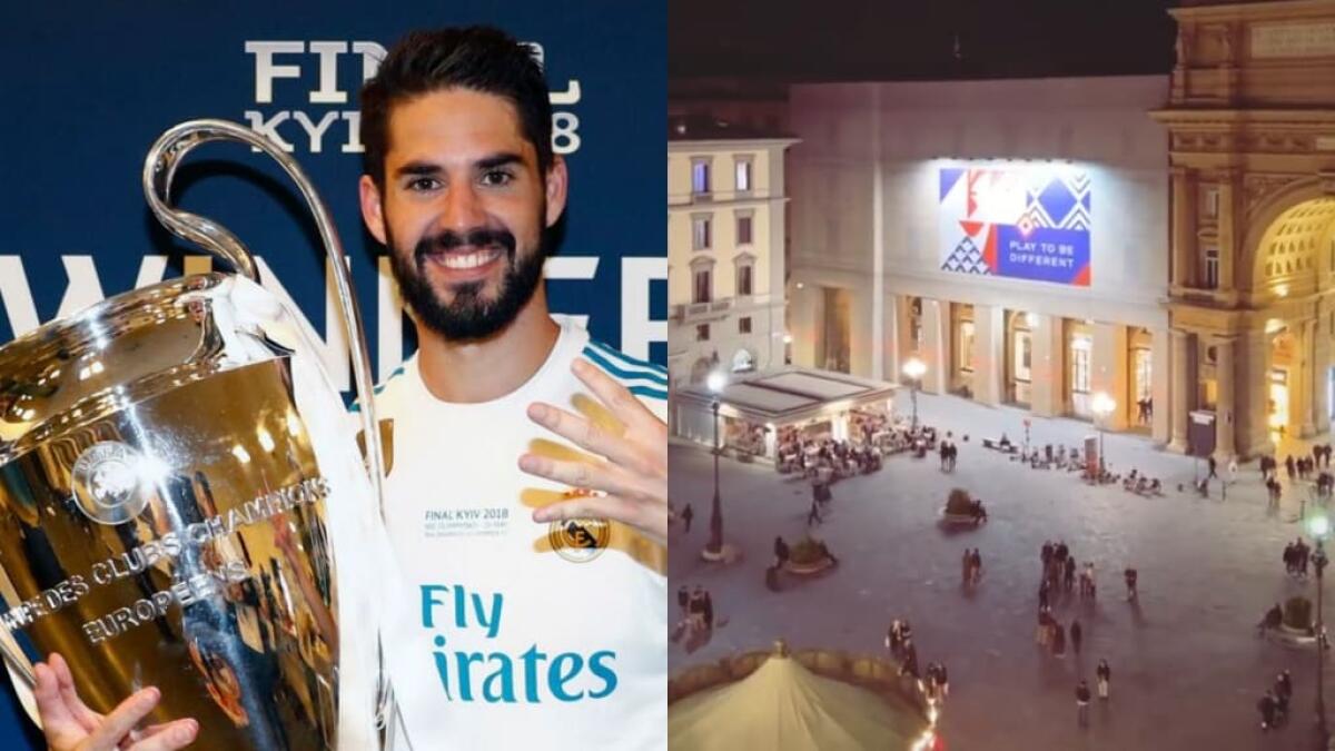 Il campione del Real Madrid Isco è a Firenze, vacanza fiorentina e albergo in Piazza della Repubblica - 