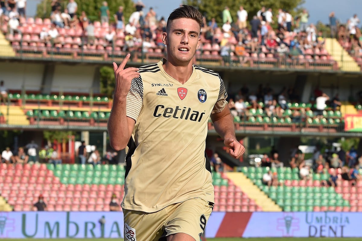 Terni 11/09/2021 - campionato di calcio serie B / Ternana-Pisa / foto Image Sportnella foto: esultanza gol Lorenzo Lucca