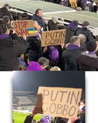 "Putin gobbo" Il simpatico striscione dei tifosi della Fiorentina contro la guerra spopola sul web