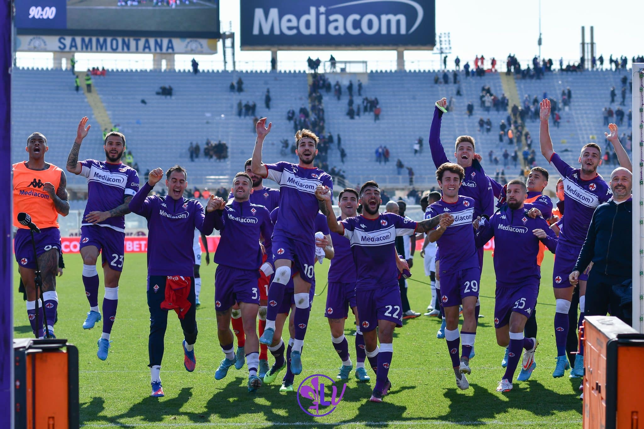 La Fiorentina festeggia la vittoria