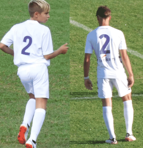 Edoardo da piccolo con la maglia della Fiorentina e adesso in questa stagione