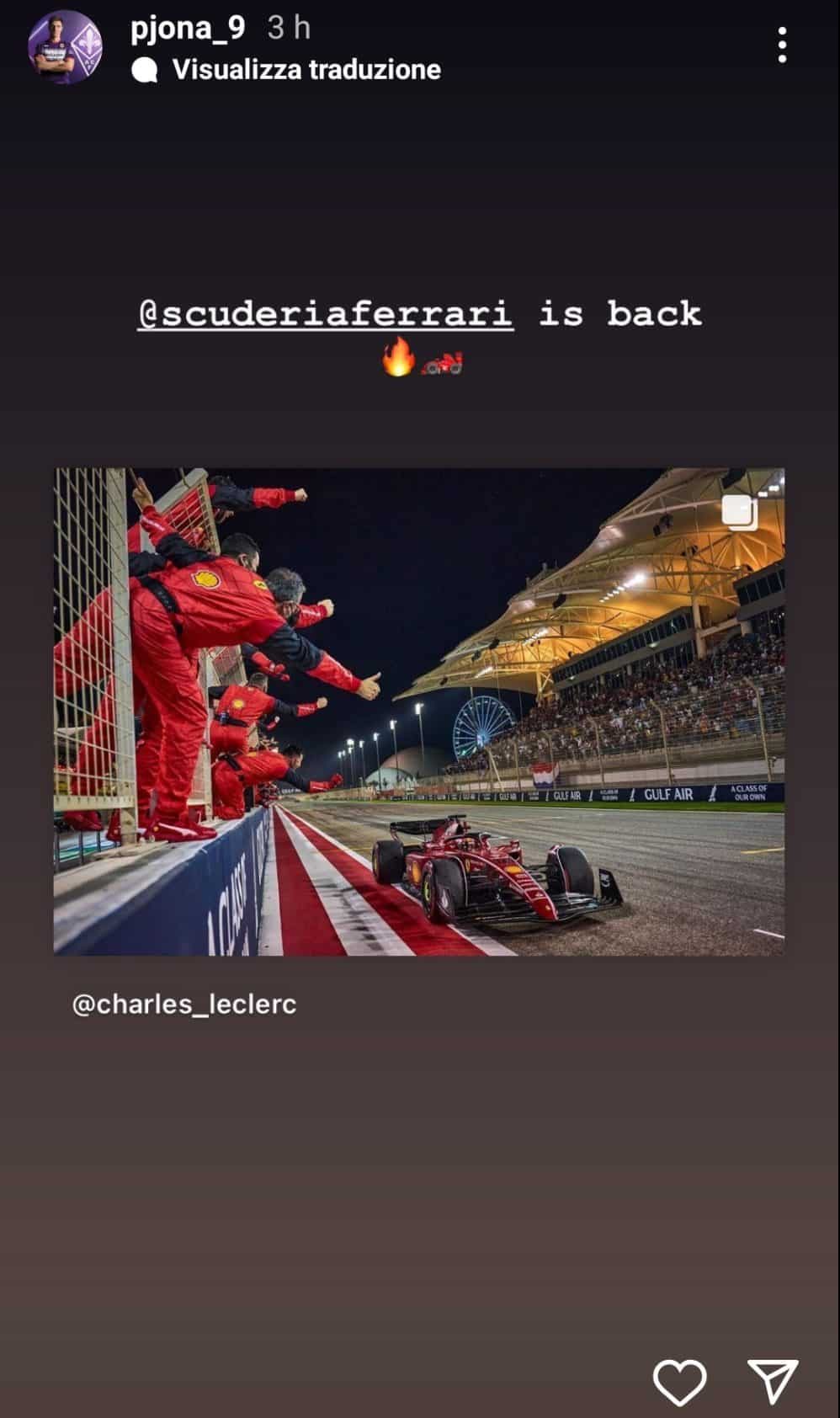 Strano ma vero, Piatek esulta per la Ferrari: "Siamo tornati". Il bomber viola ama la rossa italiana