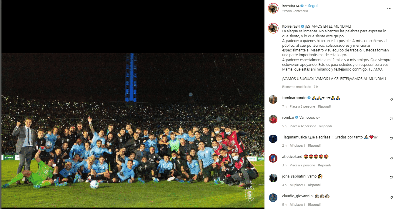 Torreira: "Adiamo ai mondiali! Questo è per te mamma che mi guardi da lassù e festeggi con me"