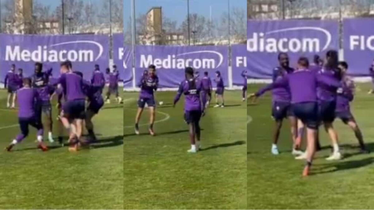 Ikonè e Maleh non prendono palla nel torello e la squadra li prende in giro. Il video dall'allenamento - 
