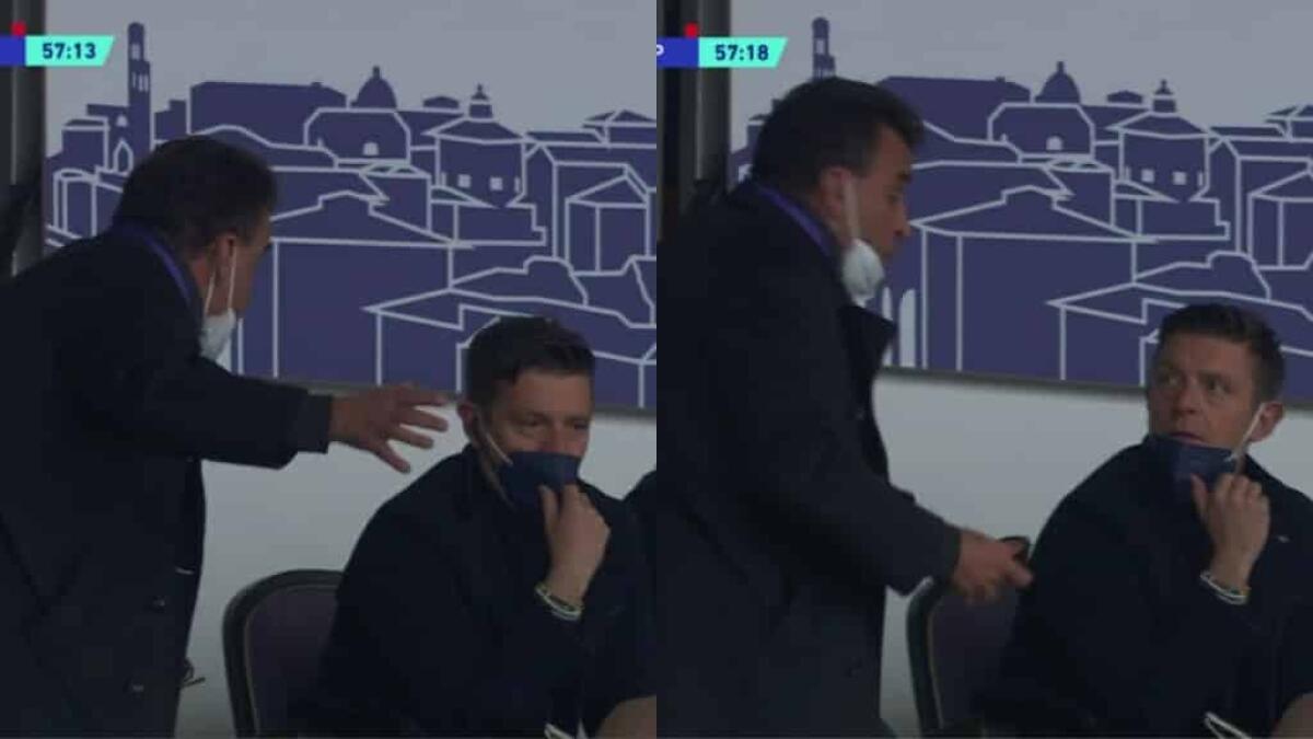 Sceneggiate di Corsi in tribuna, dopo il gol annullato grida "Me ne vado" poi sul rosso va da Rocchi - 