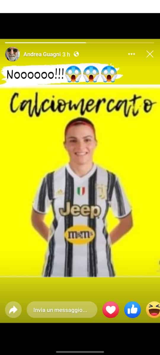 La fiorentina Alia Guagni viene accostata alla Juventus. Il padre spaventato commenta: "Noooo"
