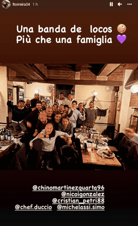 Torreira a cena con Nico, Quarta e membri dello staff: "Siamo più di una famiglia, una banda di matti"