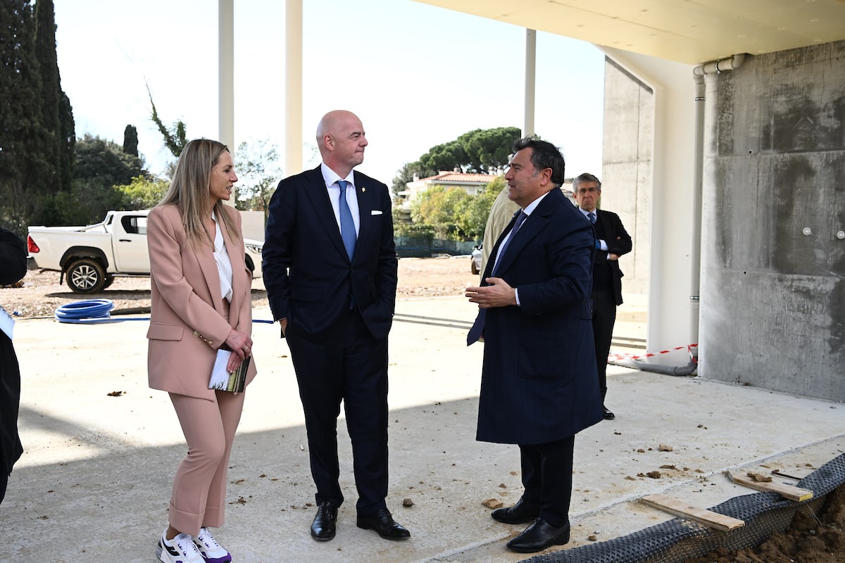 La Fiorentina ha fatto visitare il Viola Park a Infantino, Claudio Lotito, Valentina Vezzali e Casini