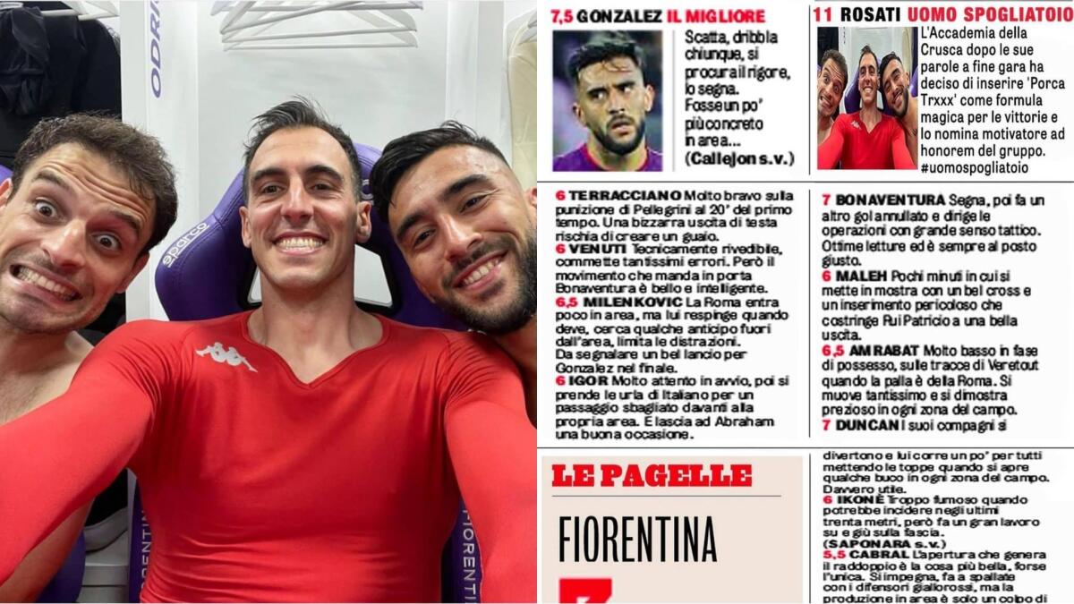 Rosati si scrive la sua pagella post Roma: "Accademia della Crusca lo nomina motivatore ad honorem" - 