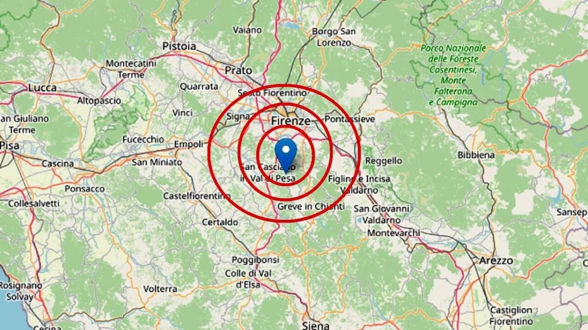 Trema ancora la terra a Firenze, terremoto di magnitudo 3,7 alle 23.12. Epicentro a Impruneta - 