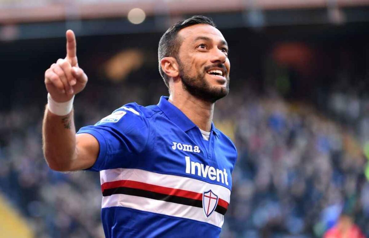 Al 30' la Sampdoria va sul 2-0 contro la Fiorentina. In gol Quagliarella - 