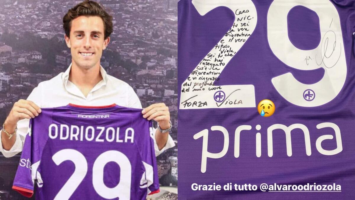 Odriozola all'addio, una maglia per il team manager: "Mi hai insegnato cos'è la Fiorentina, grazie" - 