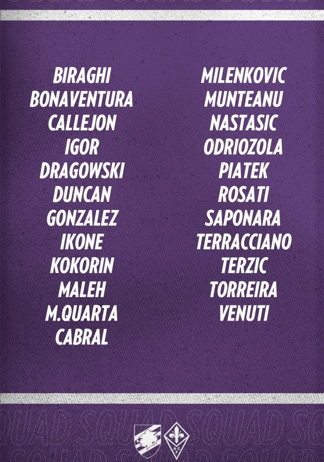 I convocati della Fiorentina per la Sampdoria. Odriozola presenta ma manca Sottil, resta a Firenze