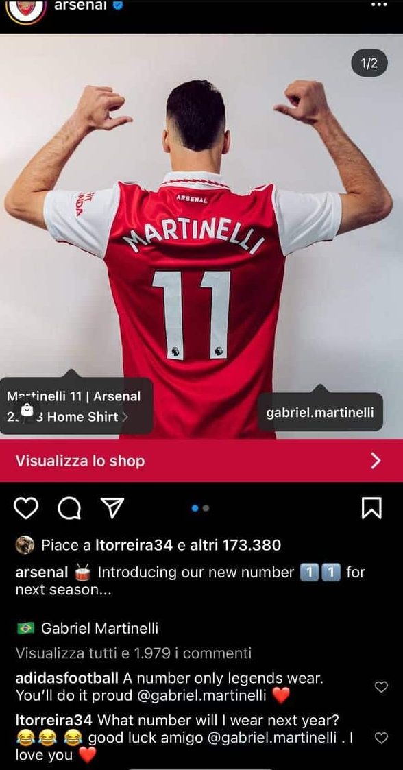 Martinelli è il nuovo 11 dell'Arsenal. Torreira ironizza: "Adesso che numero prendo il prossimo anno?"