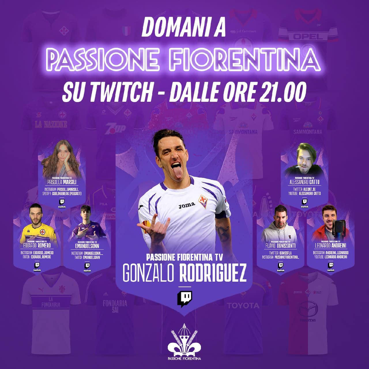 Gonzalez Rodriguez ospite di Passione Fiorentina su Twitch domani in diretta dalle 21