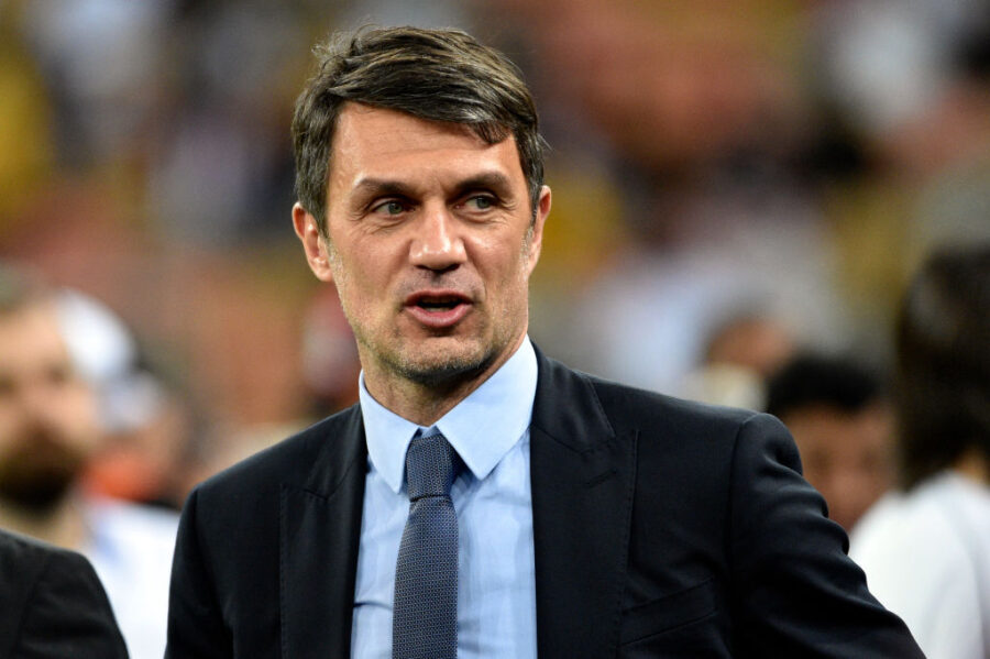 AC Milan legend Paolo Maldini is seen during the Supercoppa Italiana final between Juventus and AC Milan at the King Abdullah Sports City Stadium in Jeddah on January 16, 2019. (Photo by Fayez Nureldine / AFP) (Photo credit should read FAYEZ NURELDINE/AFP
