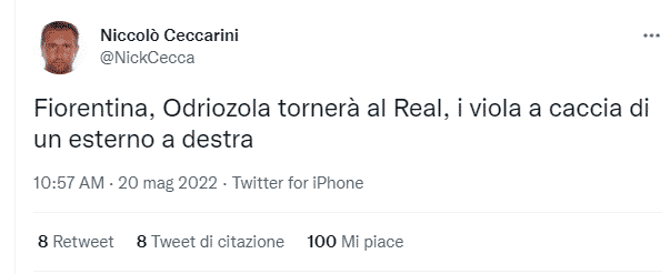 Ceccarini: "Odriozola lascerà Firenze e tornerà al Real, la Fiorentina sta cercando un terzino destro"