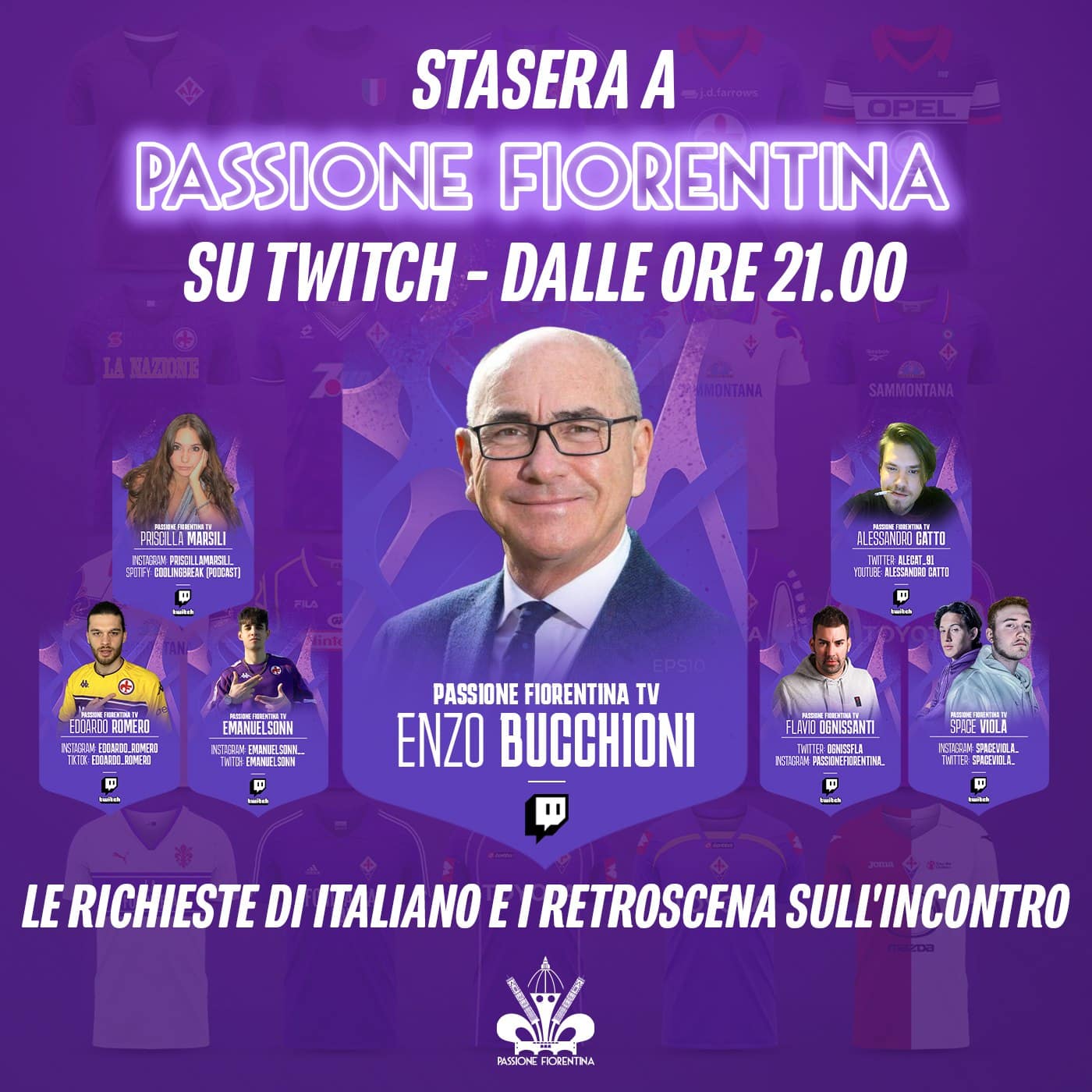 Richieste Italiano alla Fiorentina e ultime su Suarez. Stasera Bucchioni a Passione Fiorentina su Twitch