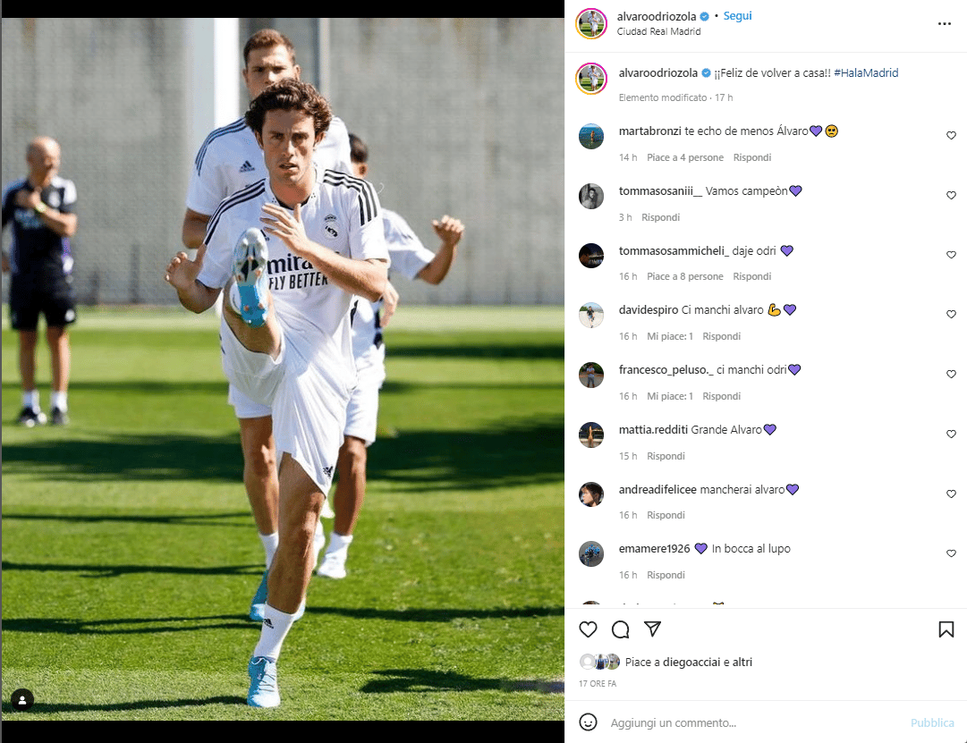 Odriozola ha già dimenticato la Fiorentina: "Sono felice di essere tornato a casa qui a Madrid"