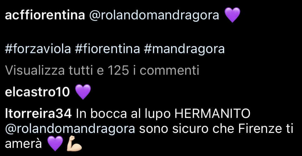 Torreira scrive a Mandragora: "Sono sicuro che Firenze ti amerà. In bocca al lupo fratello"