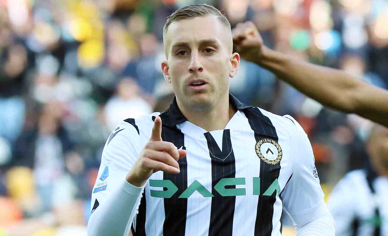 Foto Andrea Bressanutti/LaPresse07 Novembre 2021 - Udine, ItaliaSport, CalcioUdinese vs Sassuolo - Campionato italiano di calcio Serie A TIM 2021/2022 - Stadio Friuli.Nella foto: Gerard Deulofeu (Udinese Calcio); gol 1-0Photo Andrea Bressanutti/LaPresseNo