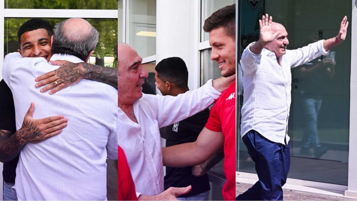 Commisso è tornato a Firenze, abbracci con tutti al centro sportivo, da Italiano a Jovic e Milenkovic - 