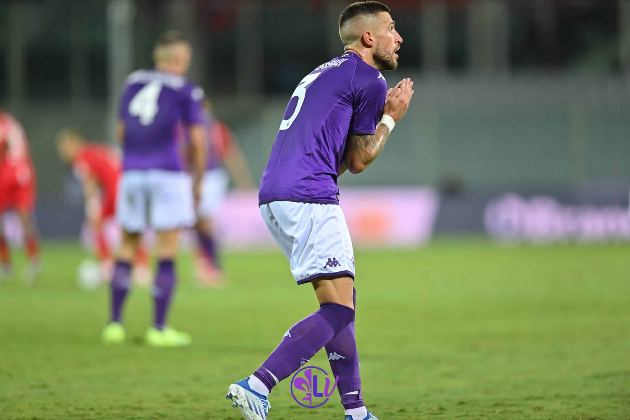 Cristiano Biraghi (ACF Fiorentina) protesta per il gol in presunto fuorigioco