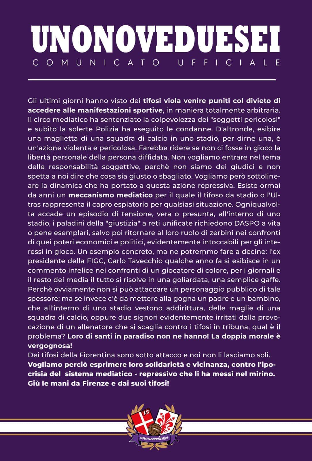 Curva Fiesole tuona: "Un uomo non ha la libertà di mettersi la maglia che vuole, troppa ipocrisia"