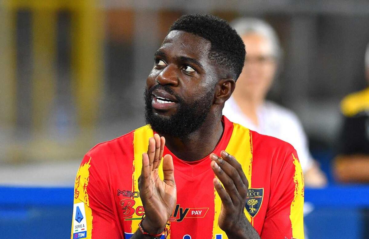 Umtiti: "La Fiorentina è una squadra molto aggressiva ma dobbiamo vincere, farò l'esordio a Lecce" - Foto Giovanni Evangelista/LaPresse 28 Agosto 2022 Lecce, Italia - sport, calcio - U.S. Lecce vs Empoli F.C. - CampionatoSerie A Tim 2022/23 - Stadio E. Giardiniero - Via del Mare. Nella foto: Samuel Umtiti
August 28, 2022 Lecce, Italy - sport, soccer
