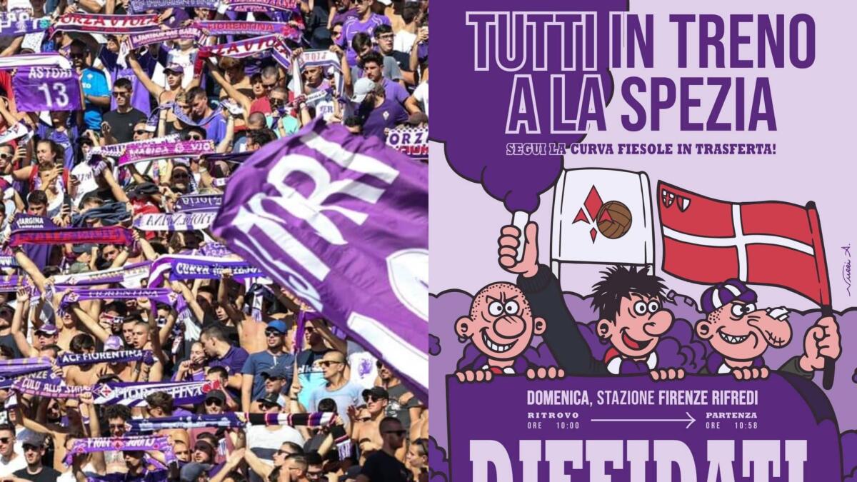 "Tutti in treno a La Spezia". La Curva Fiesole spingerà la Fiorentina anche in trasferta al Picco - 