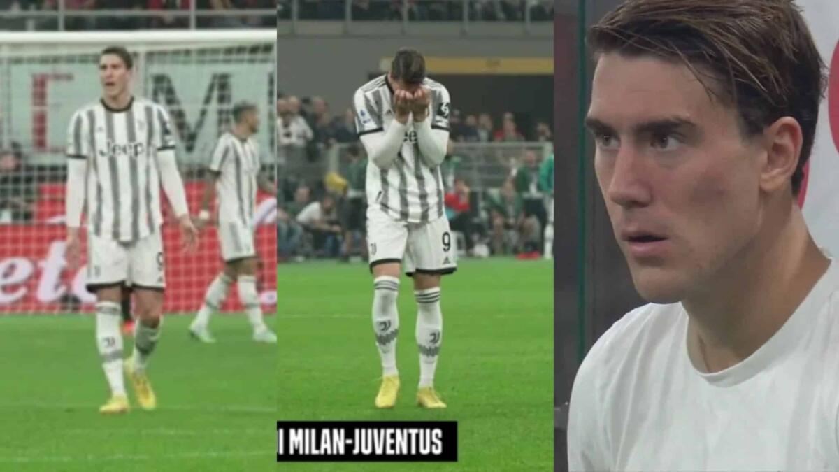 Nervosa la vita di Vlahovic alla Juventus, Dazn mostra retroscena San Siro: attacco a Bonucci e a Leao - 