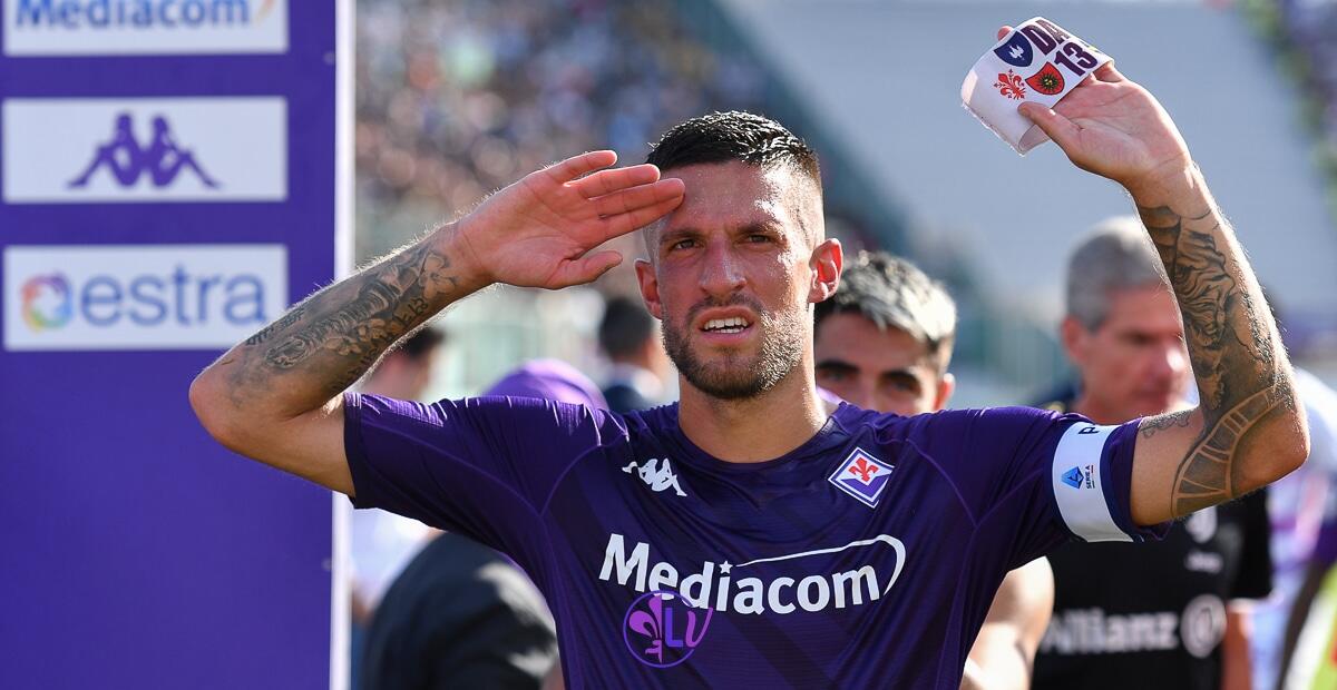Giuffredi annuncia: "Stiamo parlando con la Fiorentina per rinnovare il contratto di Biraghi" - Firenze, stadio A.Franchi, 03.09.2022, Fiorentina-Juventus, foto Lisa Guglielmi. Copyright Labaroviola.com