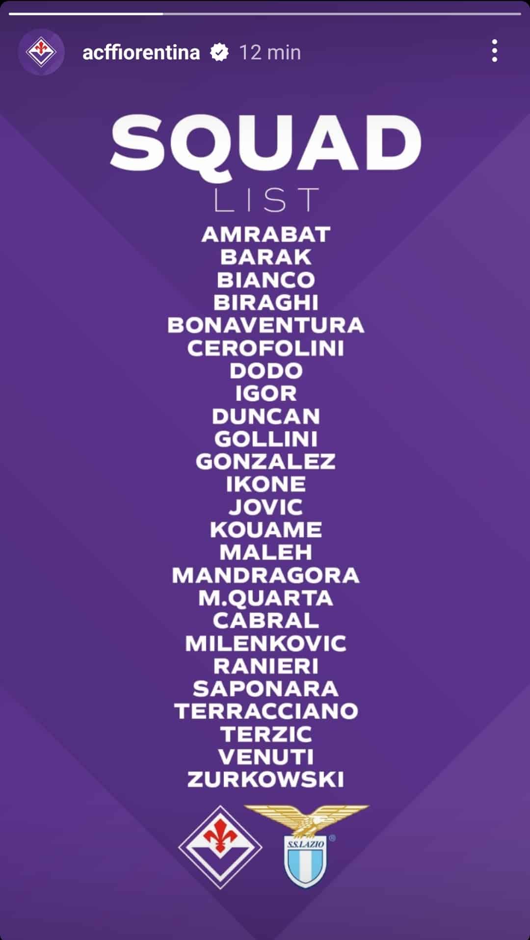 I convocati della Fiorentina per la Lazio: Sottil ancora fuori, Barak e Igor sono recuperati