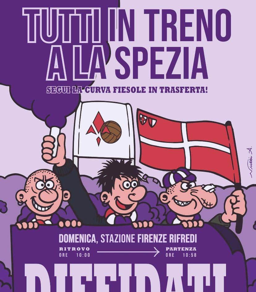 "Tutti in treno a La Spezia". La Curva Fiesole spingerà la Fiorentina anche in trasferta al Picco
