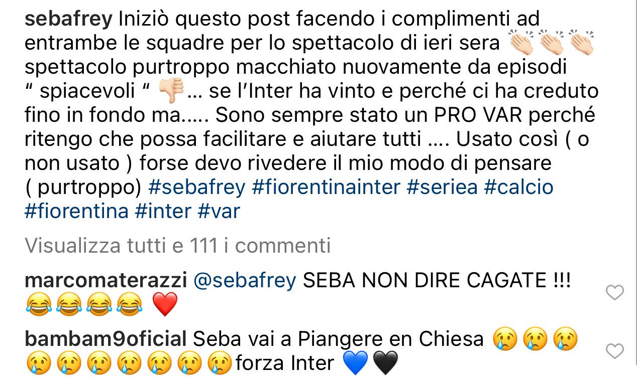Frey mostra gli errori di Valeri a favore dell'Inter, Materazzi non ci sta e risponde: "Non dire cagate"