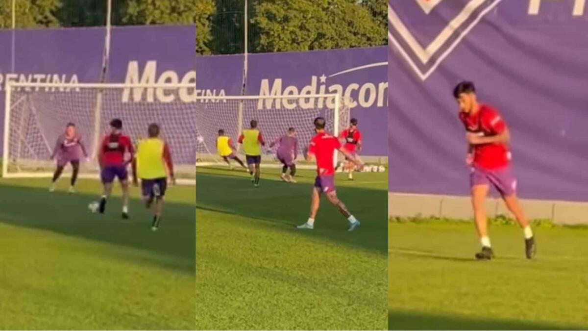 Nico Gonzalez si allena e fa il pallonetto a Gollini in partitella. Il video del gol dell'argentino - 