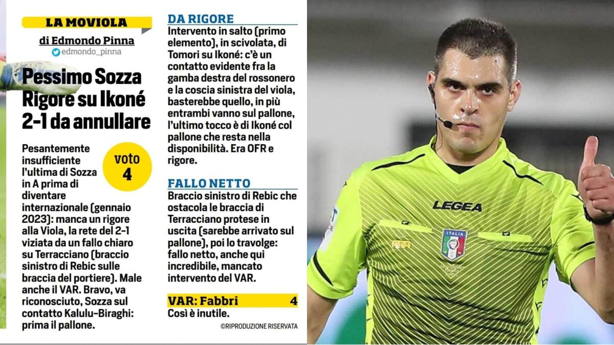 Corriere dello Sport racconta verità e sbugiarda Sozza: "C'è il rigore su Ikonè. Da annullare gol Milan" - 