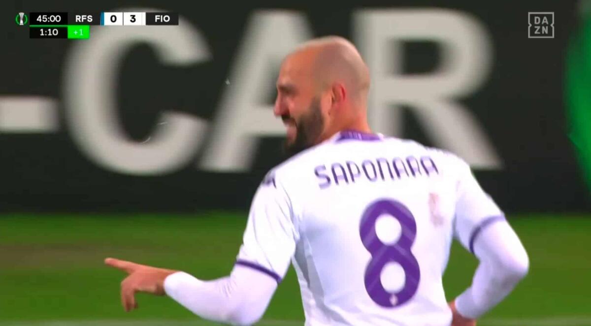 Barak-Cabral e perla di Saponara, la Fiorentina domina il Riga: 3-0 all’intervallo - 