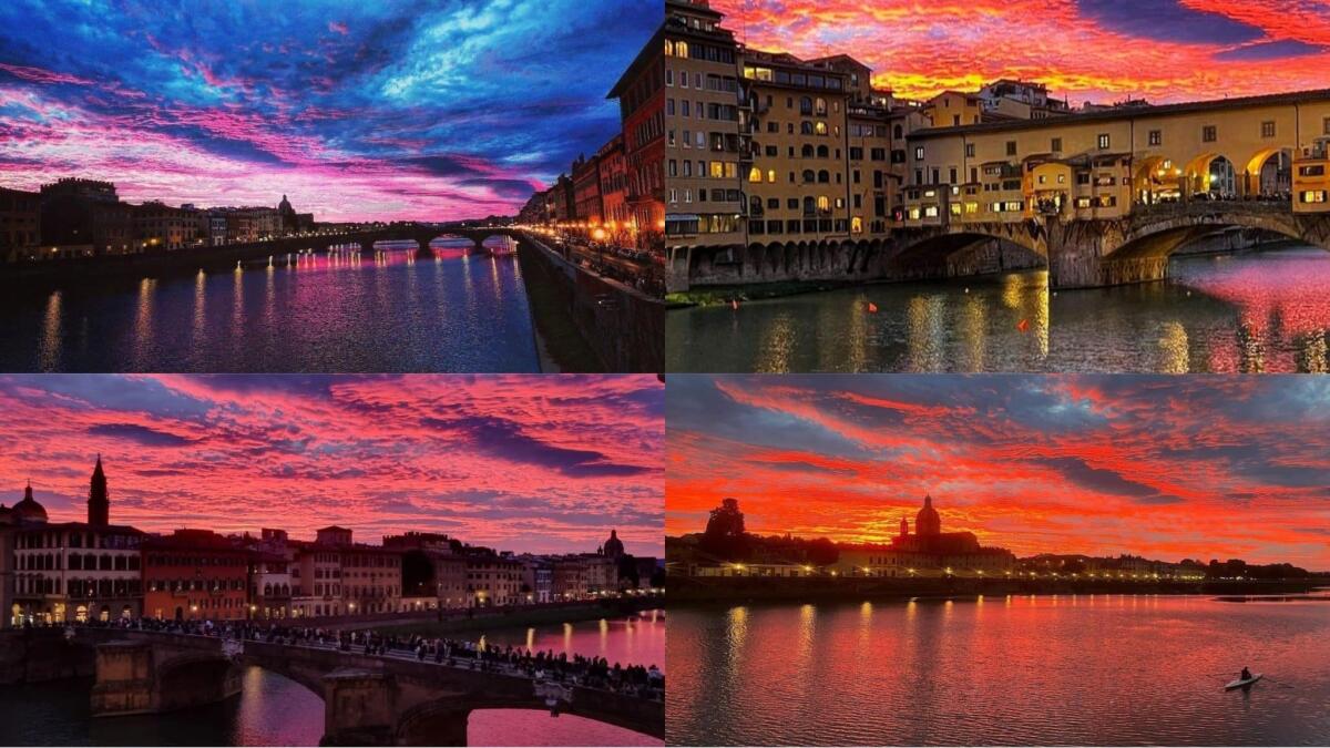 Il tramonto a Firenze è uno spettacolo, le foto sono un trionfo di bellezza, colori meravigliosi - 