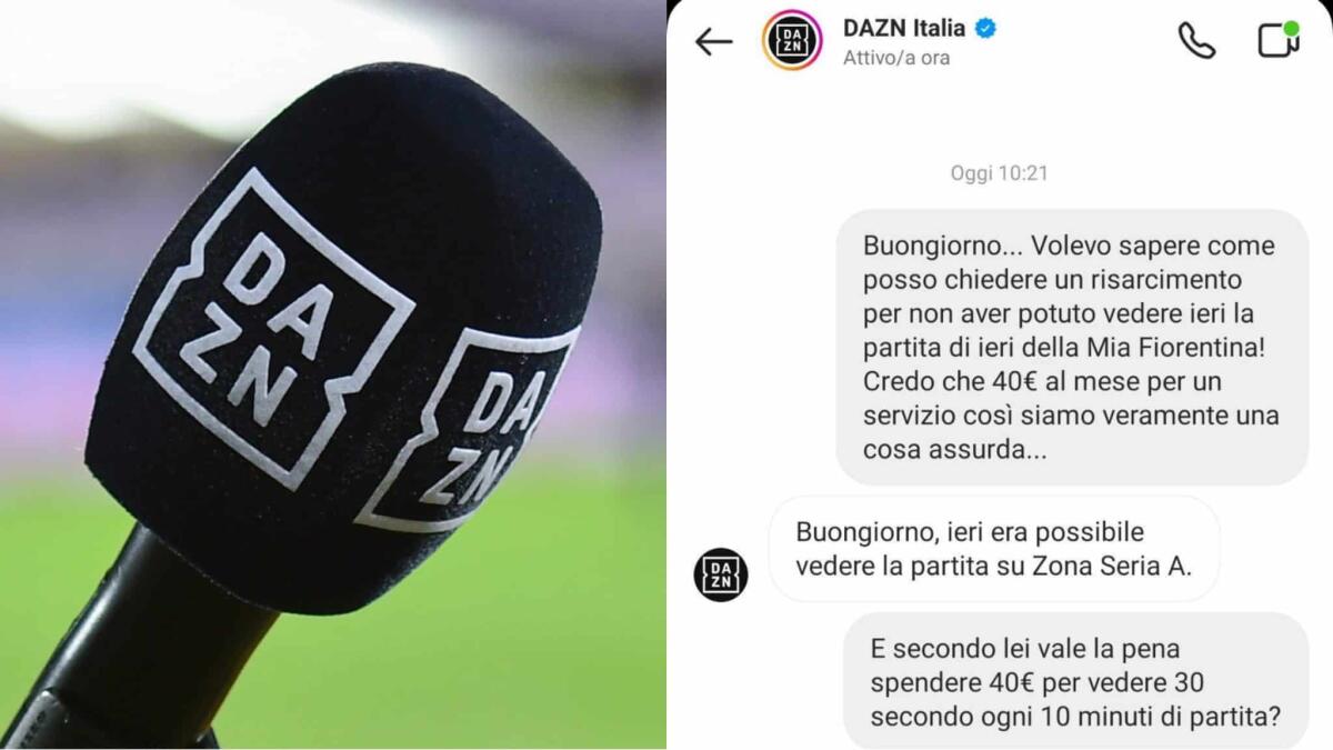 La risposta di Dazn che ha fatto infuriare un tifoso della Fiorentina: "La partita c'era su Zona Serie A" - 