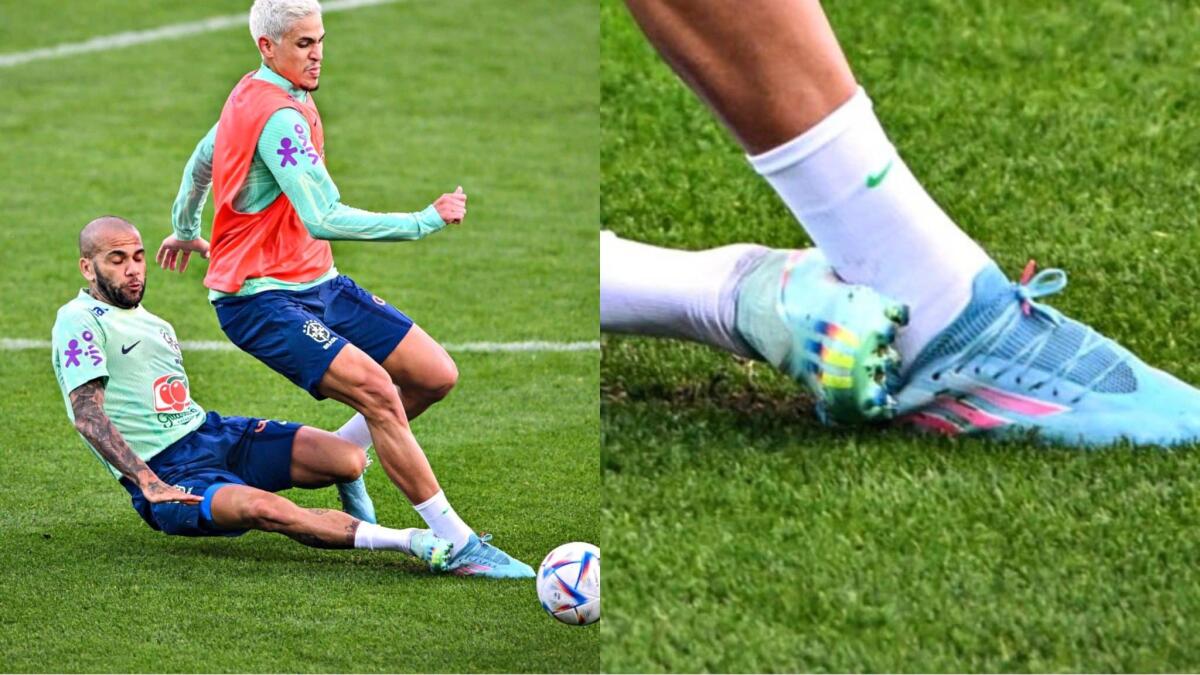 Dani Alves con un'entrata killer rischia di far perdere il mondiale a Pedro nell'allenamento del Brasile - 