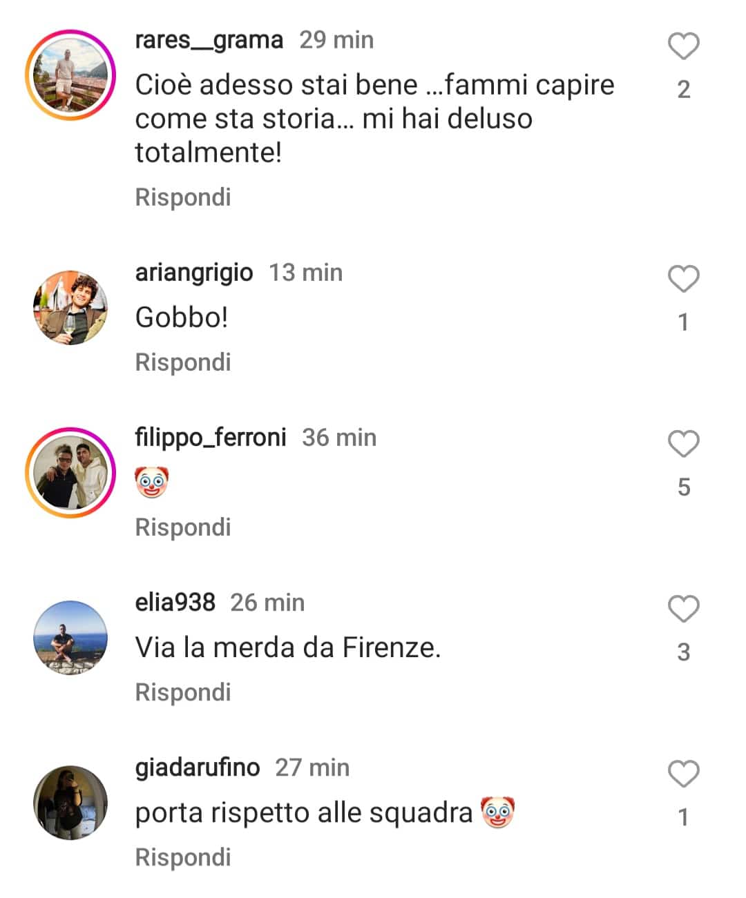 I tifosi della Fiorentina massacrano Nico Gonzalez sotto la sua foto con l'Argentina, offese e insulti