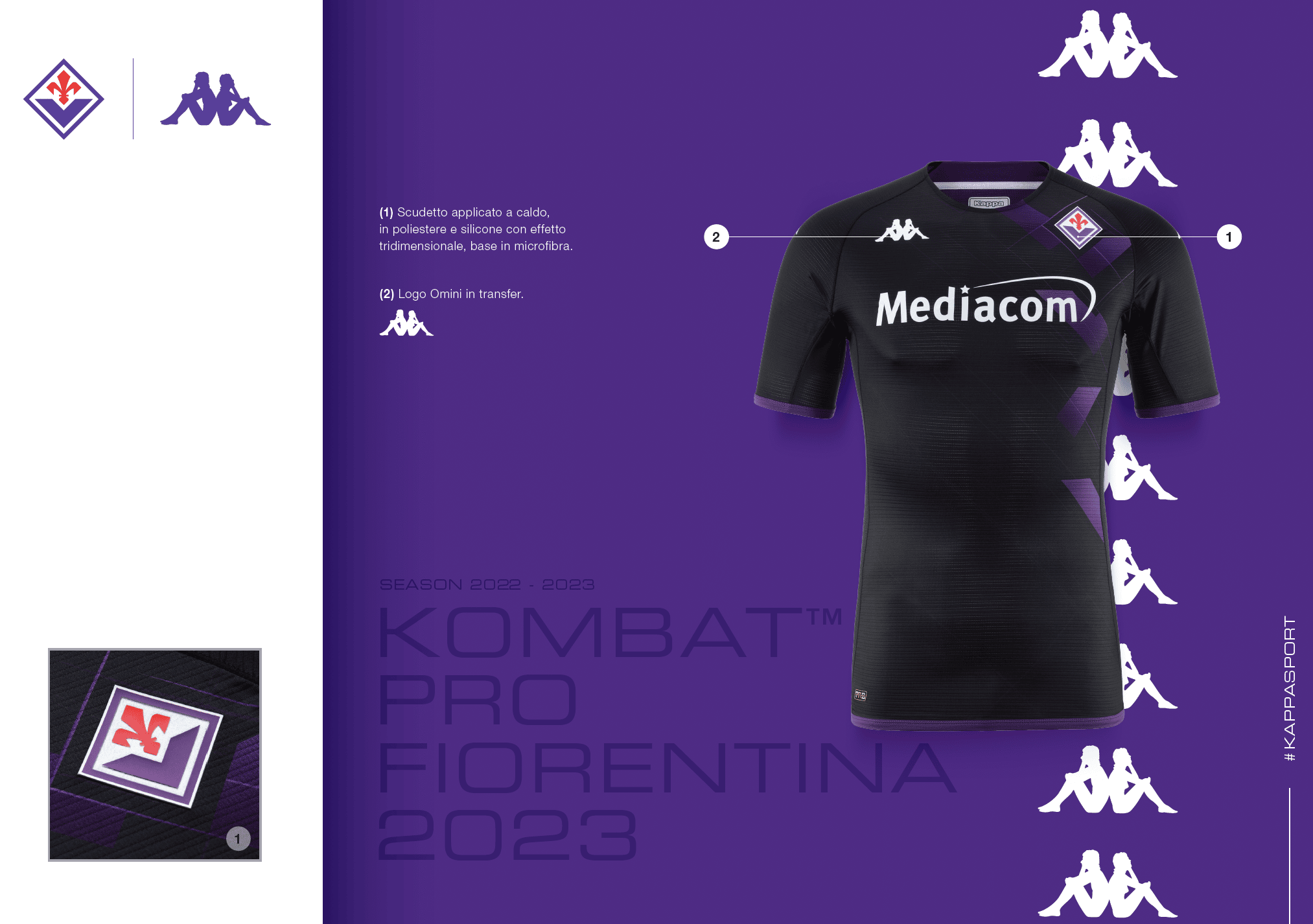 Ecco la quarta maglia della Fiorentina, nera con sfumature viola. Gia acquistabile negli store per 99 euro